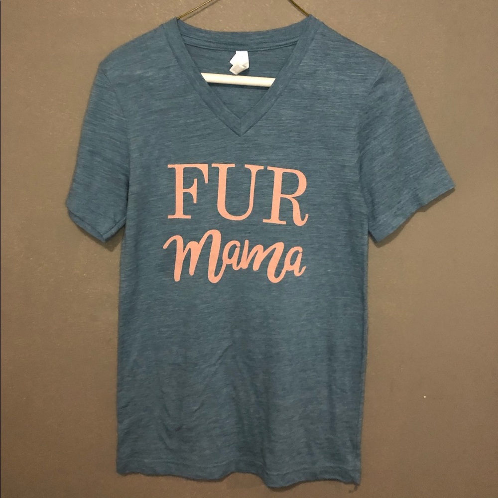 Fur Mama blue tee XS